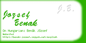 jozsef benak business card