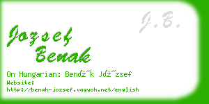 jozsef benak business card